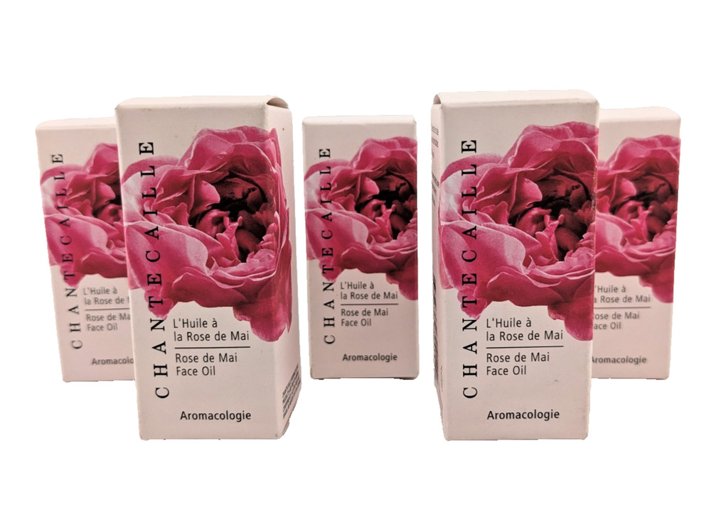 5x Chantecaille L'Huile a la Rose de Mai Face Oil Sample Mini 4ml each Boxed